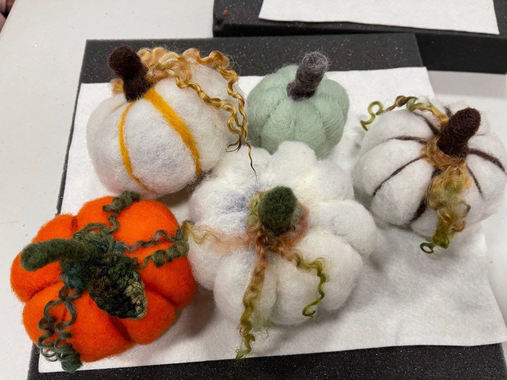 Art Jam!! Needle Felted Pumpkins